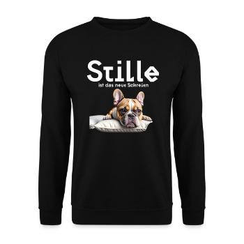 French Bully - Stille ist das neue Schreien - Unisex Pullover - Schwarz - Vorne - Alina (178cm) & Michal (187cm)
