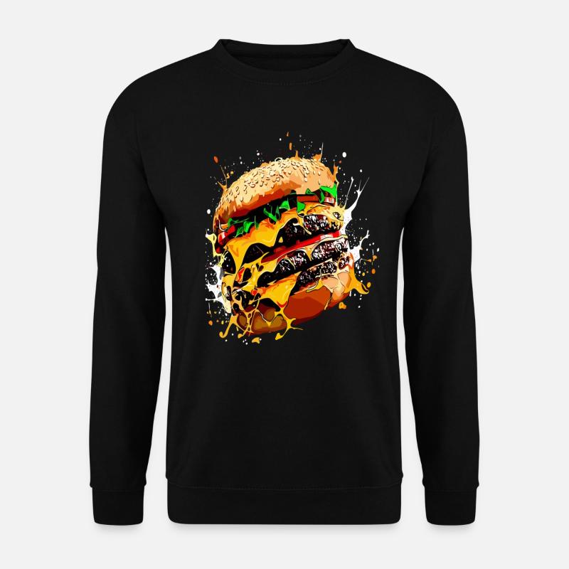Triple Cheeseburger XXL Burger Art - Unisex Sweatshirt - black