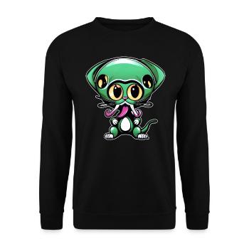 Mignon extraterrestre vert - Sweat-shirt Unisexe - noir - Devant - Alina (178cm) & Michal (187cm)