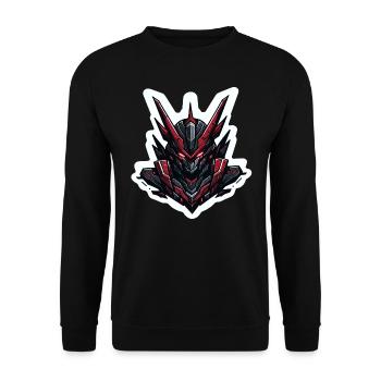 Robot de combat Cyber Mech Guerrier emblème Sci-Fi Robot - Sweat-shirt Unisexe - noir - Devant - Alina (178cm) & Michal (187cm)