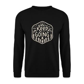 Keep going - Unisex Sweatshirt - black - Front - Alina (178cm) & Michal (187cm)