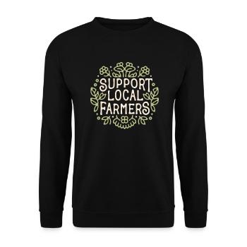 Support local farmers - Unisex Sweatshirt - black - Front - Alina (178cm) & Michal (187cm)
