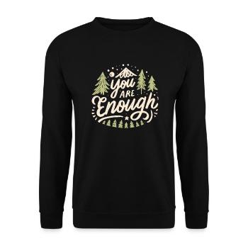 You are enough - Sweat-shirt Unisexe - noir - Devant - Alina (178cm) & Michal (187cm)
