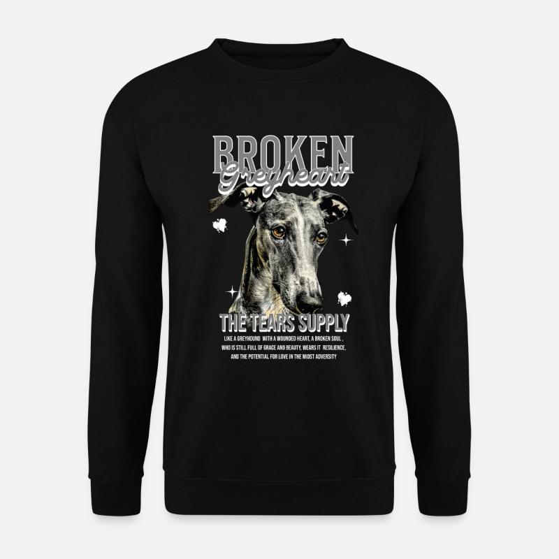 Windhund-Statement | Broken Greyheart - Unisex Pullover - Schwarz