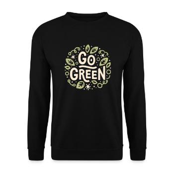 Go green eco friendly vegan végétarien aesthetic - Sweat-shirt Unisexe - noir - Devant - Alina (178cm) & Michal (187cm)