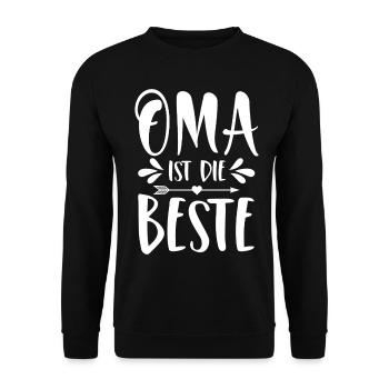 Oma ist die Beste - Unisex Pullover - Schwarz - Vorne - Alina (178cm) & Michal (187cm)
