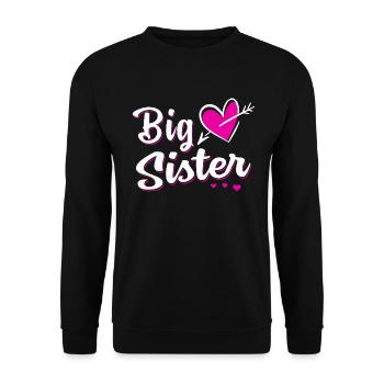 Big Sister - Big sister sibling baby - Unisex Sweatshirt - black - Front - Alina (178cm) & Michal (187cm)