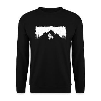 Mountain Bike Bike Cyclist Mountain Biking - Unisex Sweatshirt - black - Front - Alina (178cm) & Michal (187cm)