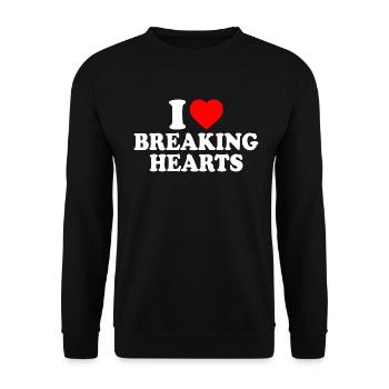 I love breaking hearts - Unisex Pullover - Schwarz - Vorne - Alina (178cm) & Michal (187cm)
