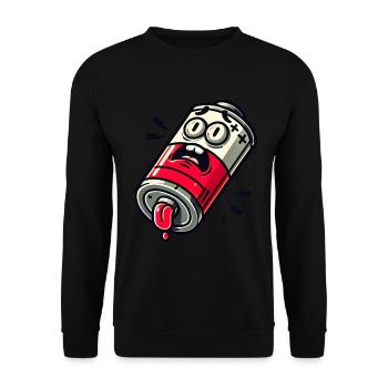 Batterie faible Maman Drôle Parent Design - Sweat-shirt Unisexe - noir - Devant - Alina (178cm) & Michal (187cm)