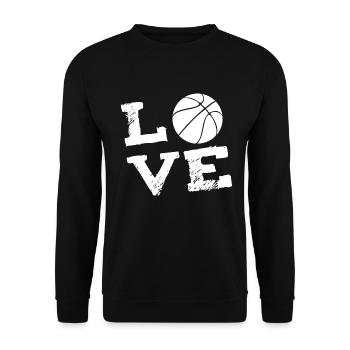 LOVE - Basketball - Unisex Sweatshirt - black - Front - Alina (178cm) & Michal (187cm)
