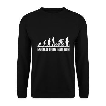 Fahrrad Evolution Radler Radfahrer - Unisex Pullover - Schwarz - Vorne - Alina (178cm) & Michal (187cm)