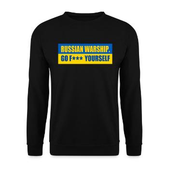 russian warship go f yourself - Unisex Pullover - Schwarz - Vorne - Alina (178cm) & Michal (187cm)