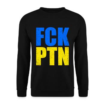 FCK PTN | Peace in Ukraine - Unisex Sweatshirt - black - Front - Alina (178cm) & Michal (187cm)