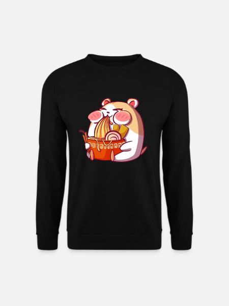 Kawaii Hamster Ramen Bowl Japan Fans Anime Otaku - Unisex Pullover - Schwarz