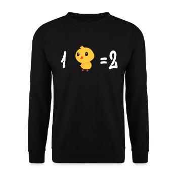 Ein Küken gleich zwei - Unisex Pullover - Schwarz - Vorne - Alina (178cm) & Michal (187cm)