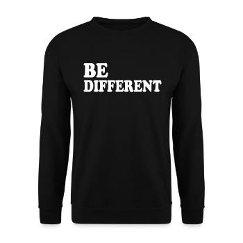 Be different - Unisex Pullover - Schwarz - Vorne - Alina (178cm) & Michal (187cm)