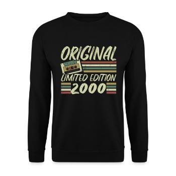 Vintage 2000 Retro 2000 Geburtstagsgeschenk - Unisex Pullover - Schwarz - Vorne - Alina (178cm) & Michal (187cm)