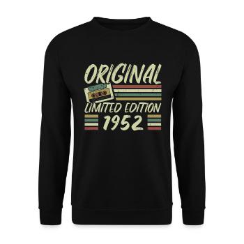 Jahrgang 1952 Retro 1952 Geburtstagsgeschenk - Unisex Pullover - Schwarz - Vorne - Alina (178cm) & Michal (187cm)