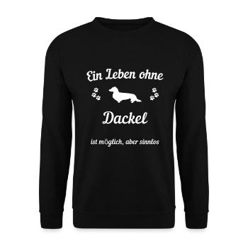 Ein Leben ohne Langhaardackel w (0146) - Unisex Pullover - Schwarz - Vorne - Alina (178cm) & Michal (187cm)
