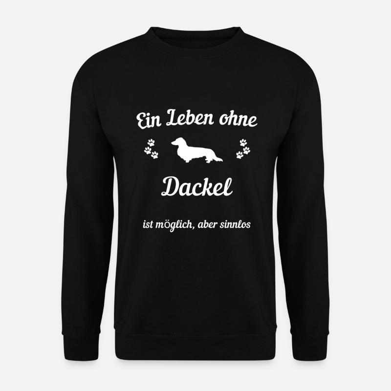 A life without longhair dachshund w (0146) - Unisex Sweatshirt - black