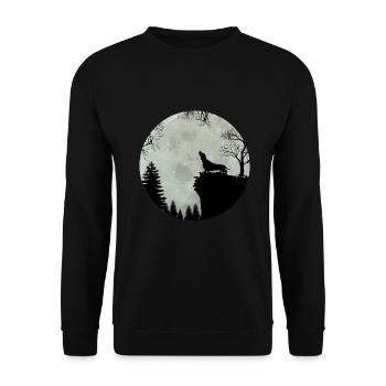 Dachshund Teckel Dachshund Moon Gift (0287) - Unisex Sweatshirt - black - Front - Alina (178cm) & Michal (187cm)
