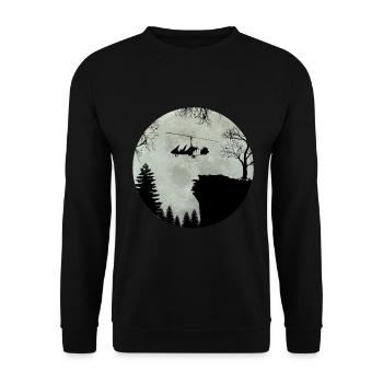 Gyrocopter Tragschauber Mondschein Geschenk (0435) - Unisex Pullover - Schwarz - Vorne - Alina (178cm) & Michal (187cm)