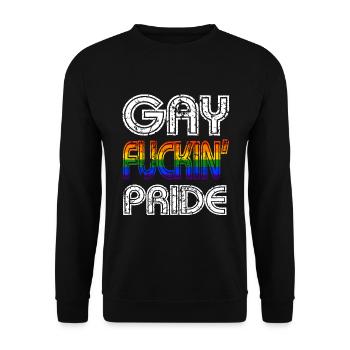 Gay fucking Pride LGBT Gay Pride Arc-en-ciel - Sweat-shirt Unisexe - noir - Devant - Alina (178cm) & Michal (187cm)