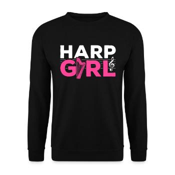Harp Girl Harps - Unisex Sweatshirt - black - Front - Alina (178cm) & Michal (187cm)