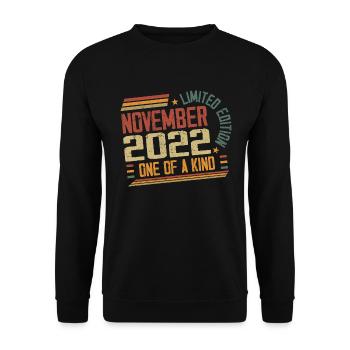 Awesome Since November 2022 Birthday Gift - Unisex Sweatshirt - black - Front - Alina (178cm) & Michal (187cm)