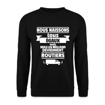 les meilleurs routiers - Sweat-shirt Unisexe - noir - Devant - Alina (178cm) & Michal (187cm)