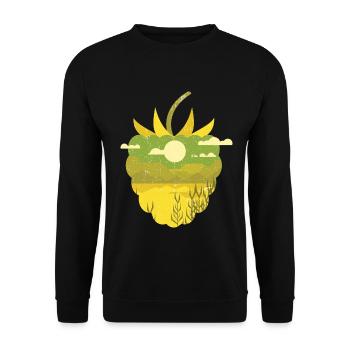 Framboise panoramique vintage - Sweat-shirt Unisexe - noir - Devant - Alina (178cm) & Michal (187cm)