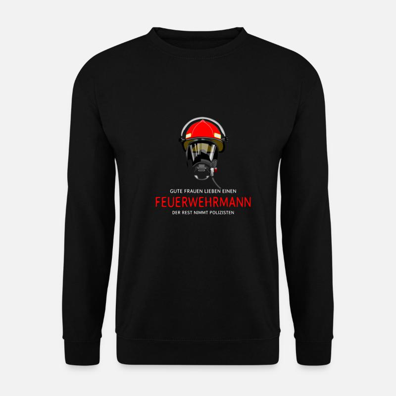 gute frauen lieben feuerwehrmann - Unisex Pullover - Schwarz