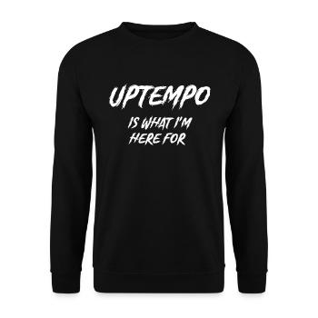 Uptempo Festival Design Für Raver - Unisex Pullover - Schwarz - Vorne - Alina (178cm) & Michal (187cm)