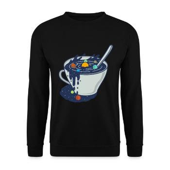 Galaxy Mug / Planeten Sonnensystem Geschenkidee - Unisex Pullover - Schwarz - Vorne - Alina (178cm) & Michal (187cm)