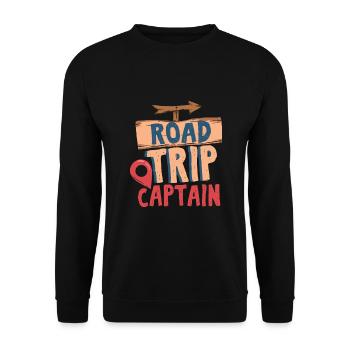 Roadtrip captain - round trip trip trip travel - Unisex Sweatshirt - black - Front - Alina (178cm) & Michal (187cm)