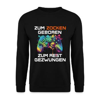 Né pour jouer, forcé de se reposer - gamers - Sweat-shirt Unisexe - noir - Devant - Alina (178cm) & Michal (187cm)