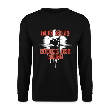 Lautes Mädchen lustiger Drummer Girl Spruch - Unisex Pullover - Schwarz - Vorne - Alina (178cm) & Michal (187cm)