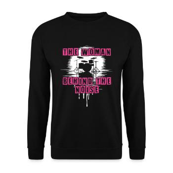Drummer Woman Schlagzeugerin Girls Band - Unisex Pullover - Schwarz - Vorne - Alina (178cm) & Michal (187cm)