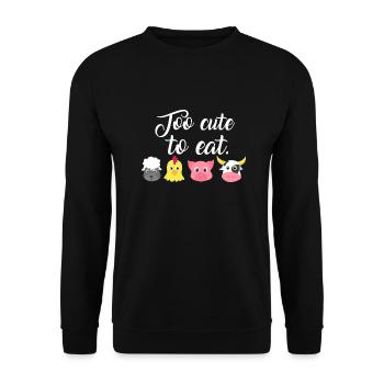 Trop mignon pour manger - trop mignon pour manger - végétalien - Sweat-shirt Unisexe - noir - Devant - Alina (178cm) & Michal (187cm)