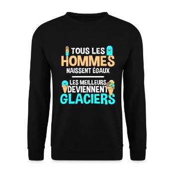 Glacier cadeau drôle glace anniversaire - Sweat-shirt Unisexe - noir - Devant - Alina (178cm) & Michal (187cm)