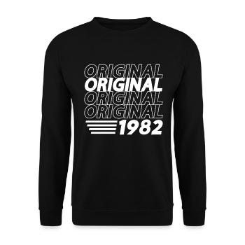Original vintage 1982 né vintage anniversaire - Sweat-shirt Unisexe - noir - Devant - Alina (178cm) & Michal (187cm)