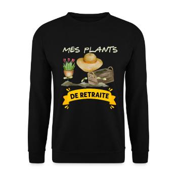 Plan de Retraite Humour Plantes Homme Jardinier - Sweat-shirt Unisexe - noir - Devant - Alina (178cm) & Michal (187cm)