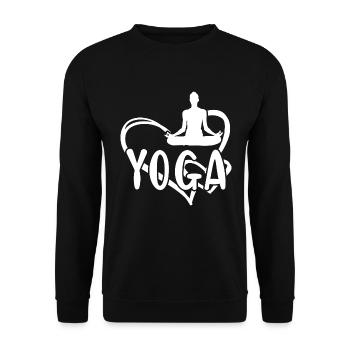 Yogi Heart Yoga - Unisex Sweatshirt - black - Front - Alina (178cm) & Michal (187cm)