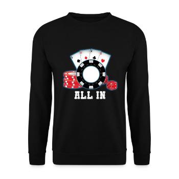 Poker All In - Sweat-shirt Unisexe - noir - Devant - Alina (178cm) & Michal (187cm)