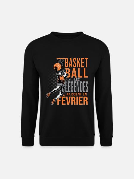 anniversaire basket cadeau papa basketteur février - Sweat-shirt Unisexe - noir
