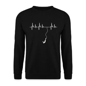 Saut à l’élastique Sprung Heartbeat Geschenkidee Jump! - Sweat-shirt Unisexe - noir - Devant - Alina (178cm) & Michal (187cm)