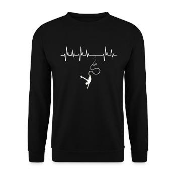 Saut à l’élastique Sprung Heartbeat Geschenkidee Jump! - Sweat-shirt Unisexe - noir - Devant - Alina (178cm) & Michal (187cm)