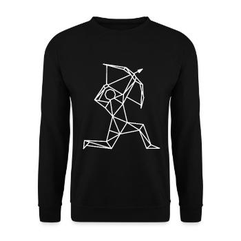 Signe géométrique du zodiaque du Sagittaire - Sweat-shirt Unisexe - noir - Devant - Alina (178cm) & Michal (187cm)