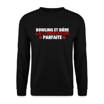 bowling et bière combinaison parfaite - Sweat-shirt Unisexe - noir - Devant - Alina (178cm) & Michal (187cm)